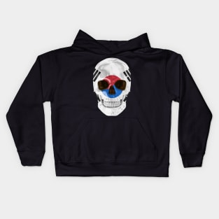 South Korea Flag Skull - Gift for South Korean With Roots From South Korea Kids Hoodie